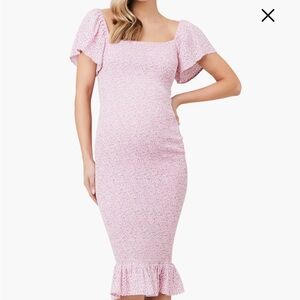 Ripe Maternity Pink Smocked Selma Dress